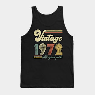 Vintage 1972 52nd Birthday Gift Men Women 52 Years Old Tank Top